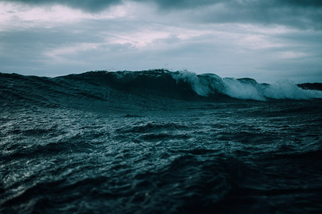 Ocean wave breaking near the coast